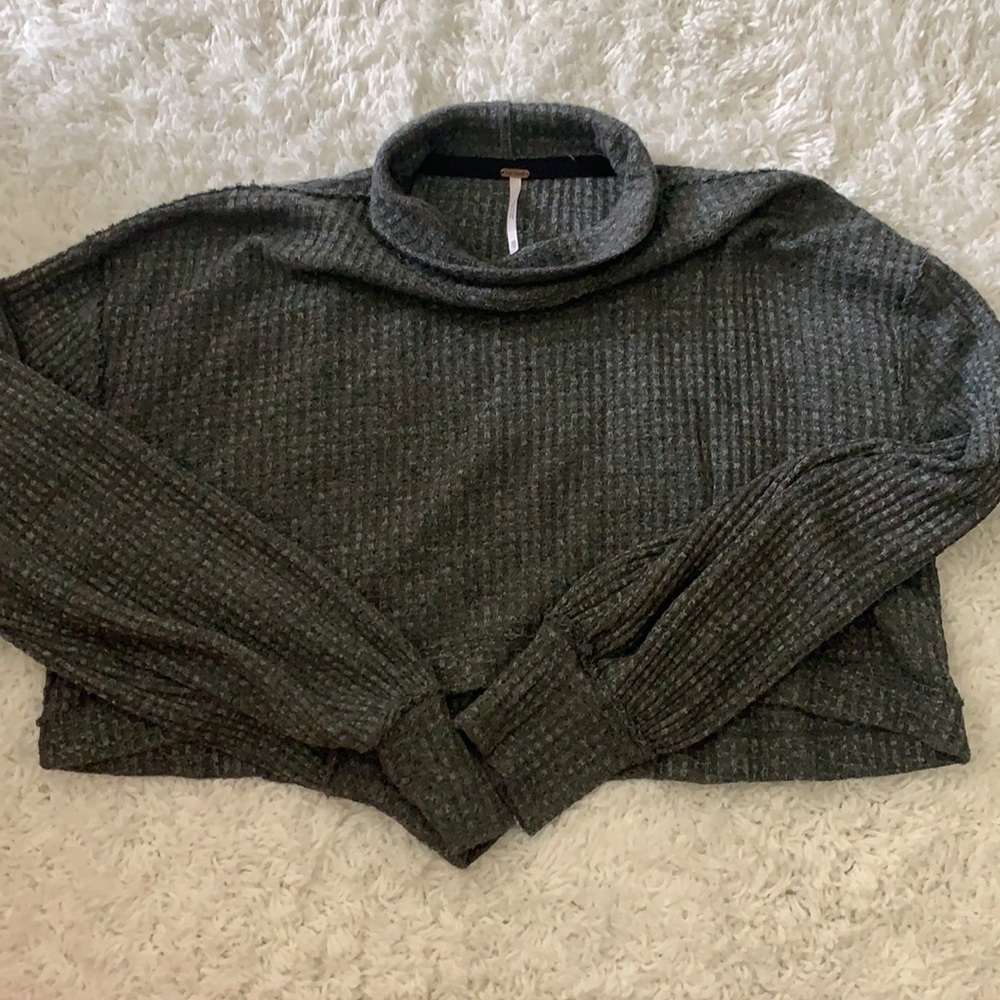 waffle knit turtle neck sweater